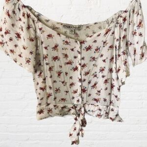Gypsies & moondust crop peasant blouse